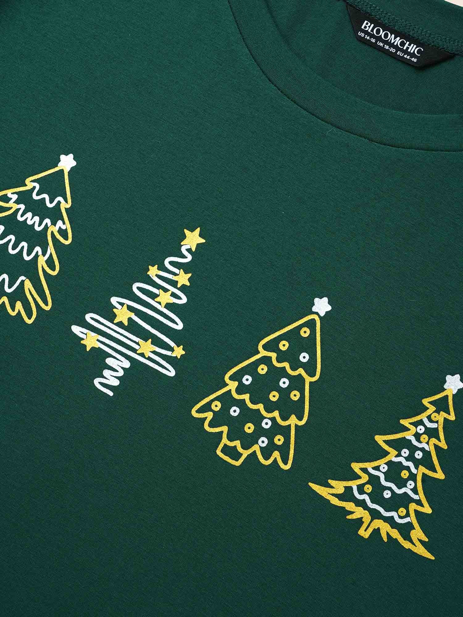 Shimmering Trees Half Sleeves Slim-Fit Tee