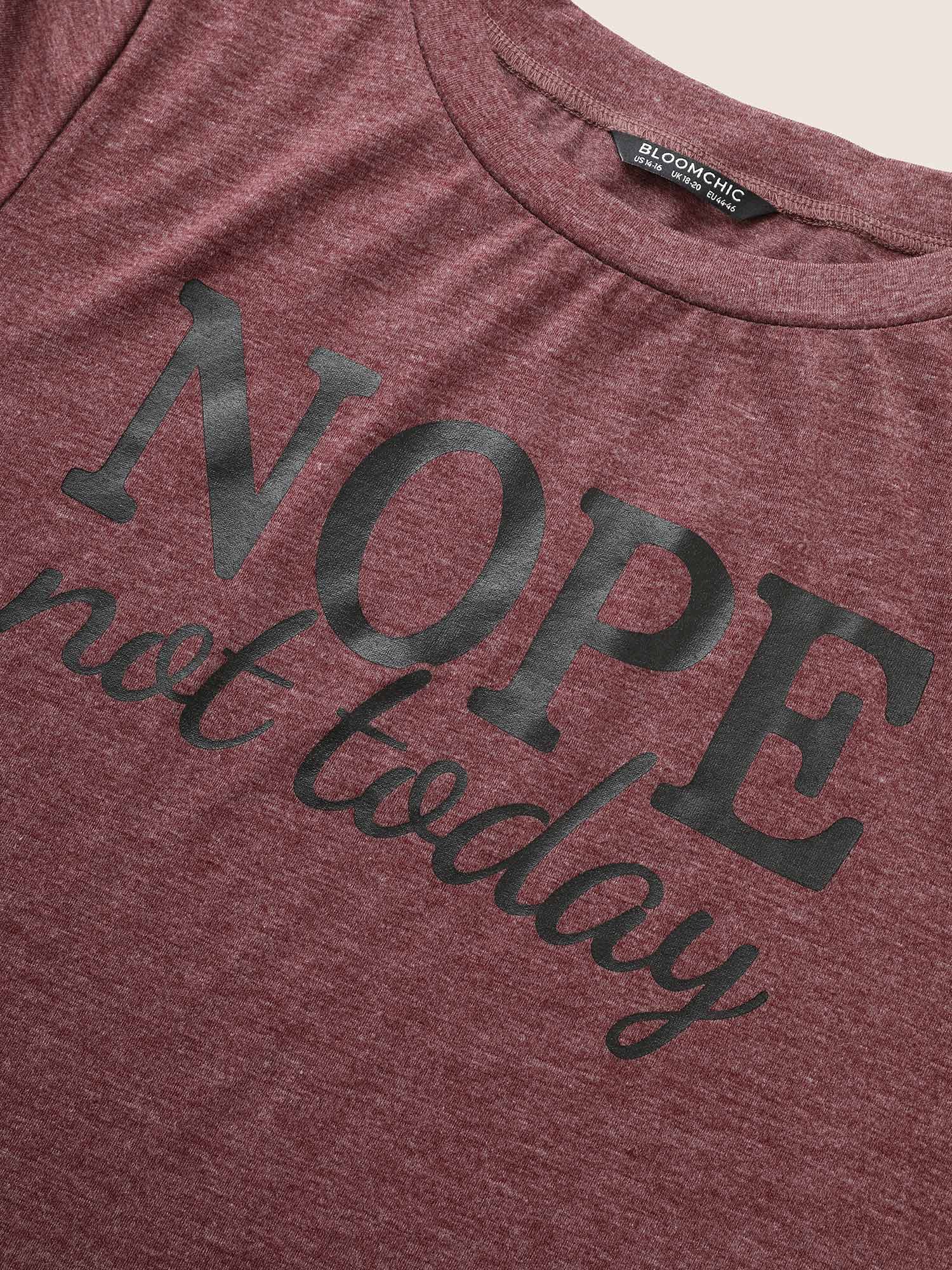 Heather Positive Slogan Crew Neck T-shirt