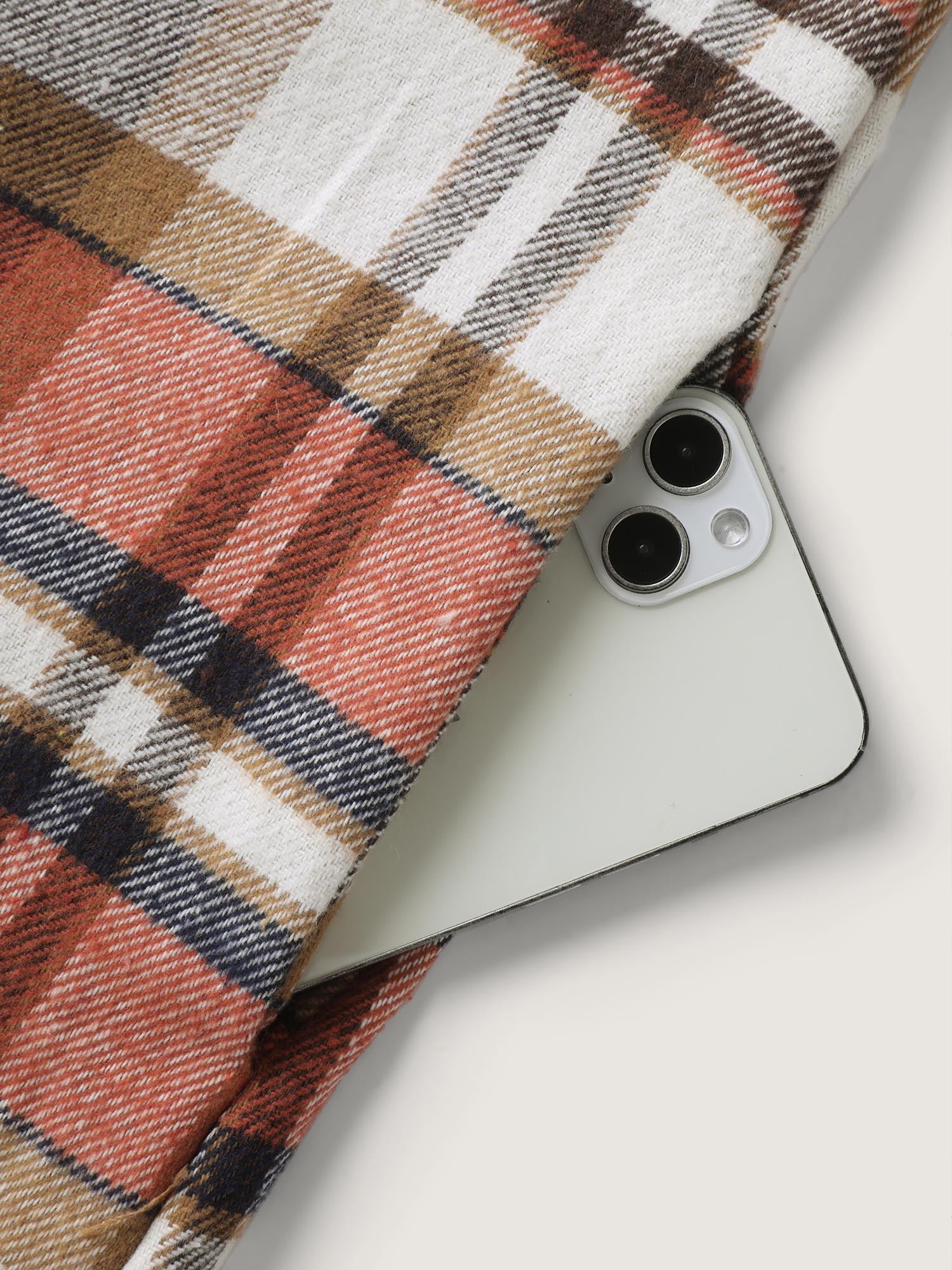 Plaid Print Color Contrast Hooded Vest